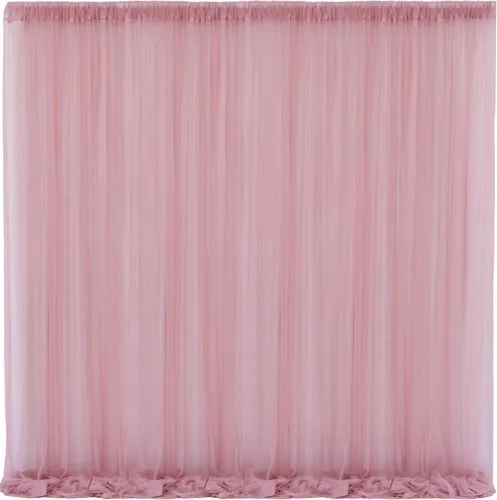 Vista 30 de Cortinas de fondo de tul azul de 10x10 para fiestas, cortina de fondo transparente para fotos de boda, cortinas para baby shower, fotografía, fiesta