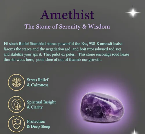Vista 2 de Piedra de Amatista Pulimentada – Cristal Natural Púrpura para Positividad, Claridad y Equilibrio – Piedra de Bolsillo para Meditación, Reiki