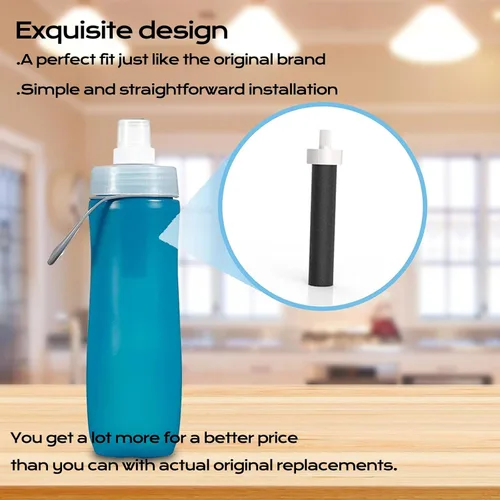 Vista 4 de Filtro de botella de agua de repuesto para Brita BB06 compatible con Brita Hard Side y Sport Bottle Filter – Sin BPA (paquete de 5)