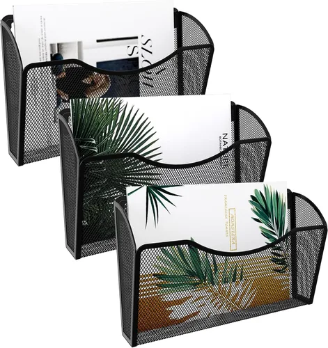 Vista 11 de EasyPAG Mesh Collection organizador de archivos y cartas para montar en pared, Negro