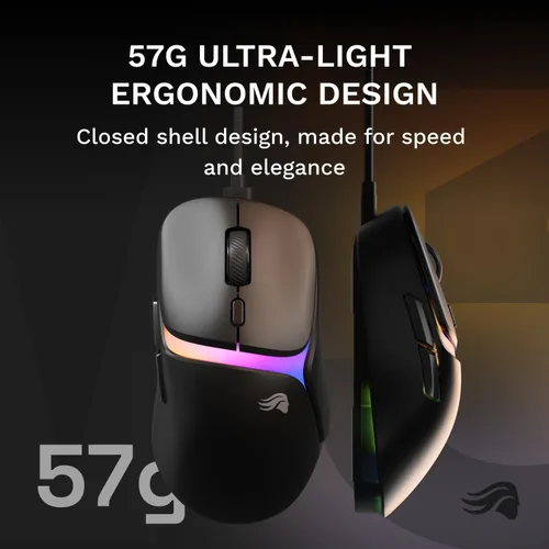 Vista 5 de GLORIOUS Mouse para juegos con cable modelo D3 para juegos, ultraligero