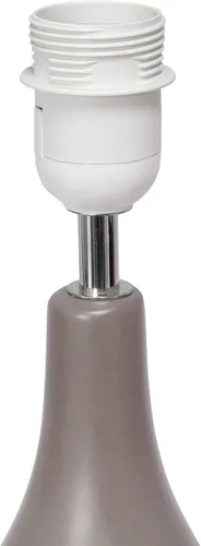 Vista 6 de Simple Designs LT2002-GRY Lámpara de escritorio de mesa de cerámica con base ovalada de bolos con pantalla de tela a juego, gris