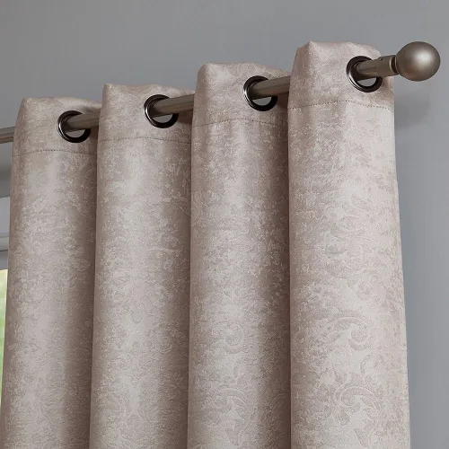 Vista 9 de Warm Home Designs 1 par (2 paneles) de cortinas opacas de carbón gris con patrón de flores de damasco texturizado en relieve. Cada panel de cortina