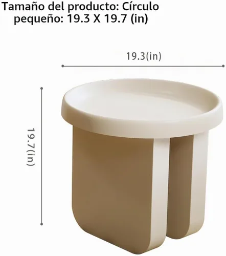 Vista 3 de Mesa auxiliar redonda, mesa auxiliar moderna, mesa decorativa de metal, mesa de centro pequeña, mesa decorativa circular única para sala de estar