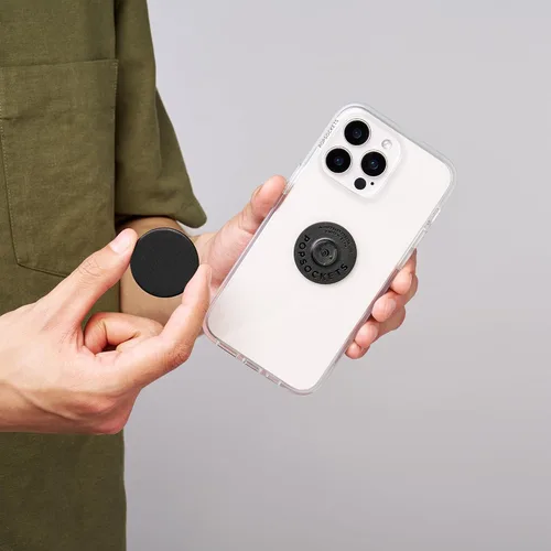 Vista 6 de PopSockets Agarre adhesivo para teléfono, soporte, soporte para teléfono, color negro (paquete de 3)