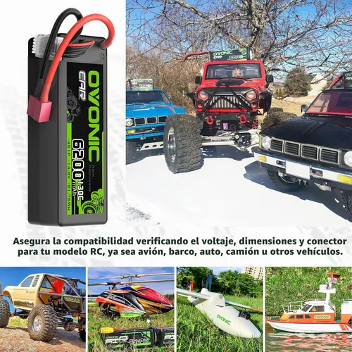 Vista 5 de OVONIC 4S LiPo Batería 6200mAh 14.8V 130C RC Batería con Dean-Estilo T Conector