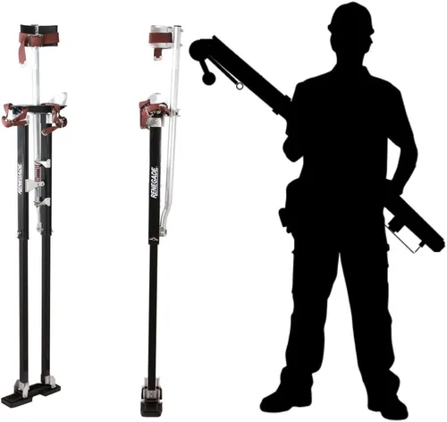 Vista 2 de Renegade Pilotes para paneles de yeso Pro extra altos de 48 a 64 pulgadas de altura ajustable, construcción de aluminio, capacidad de carga de 225