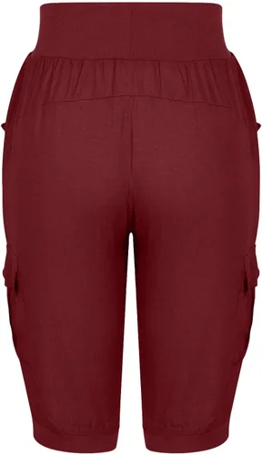 Vista 5 de Stessotudo Pantalones deportivos para mujer, cintura alta, con cordón, pantalones capri sólidos con bolsillos, pierna recortada, pantalones de lino