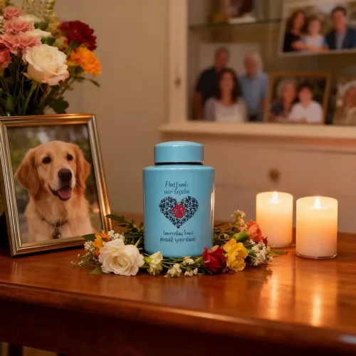 Vista 2 de Urnas de cremación de mascotas para perros, gatos, cenizas, hasta 60 libras, perros y gatos, urnas conmemorativas de recuerdo para cenizas, medianas