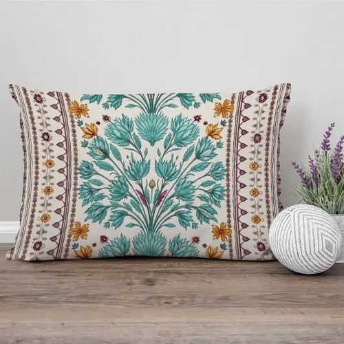 Vista 167 de ArogGeld Funda de cojín con flores verdes y blancas con flores grises y negras y hojas verdes en estilo chinoiserie, funda de almohada cuadrada