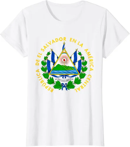 Vista 21 de Camiseta con diseño de emblema de la bandera de El Salvador