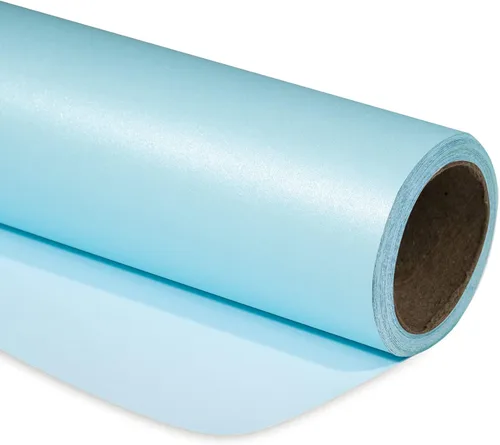 Vista 23 de RUSPEPA Papel de regalo negro mate, color liso perlado, papel lustre perfecto para bodas, cumpleaños, Navidad, baby shower, 17 pulgadas x 32.8 pies