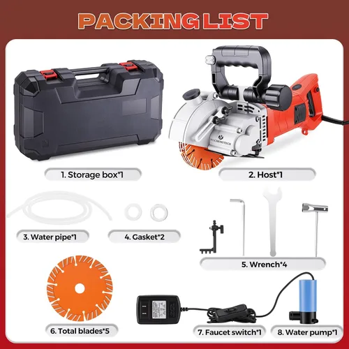 Vista 6 de YUCHENGTECH Wall Chaser 4800W Máquina de corte de ranura de pared eléctrica Cortadora de ranurado de hormigón con línea de observación infrarroja