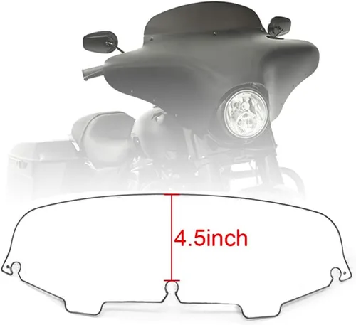 Vista 7 de Parabrisas negro de 4.5" para motocicleta, compatible con Harley Davidson Touring Street Glide Electra Glide FLHT FLHTCU Ultra Classic Glide FLHX