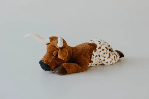 Vista 6 de The Petting Zoo Longhorn - Peluche de animales de peluche, regalos para niños, animales salvajes de Onez, juguete de peluche de cuerno largo, 24