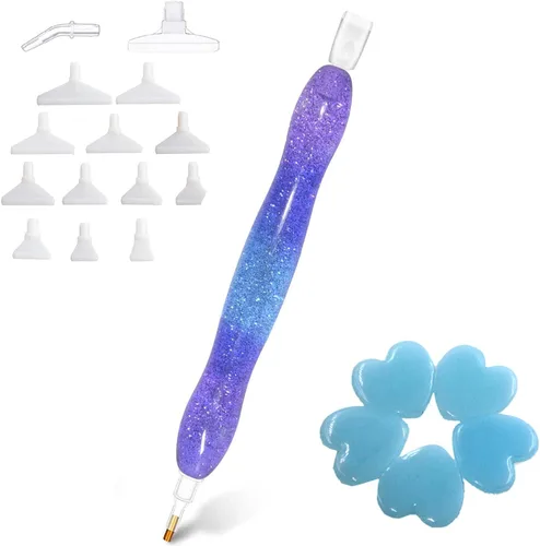Vista 9 de Praise V Do Pluma de taladro de pintura de diamante de Navidad, kit de plumas de punta de taladro de gemas de diamantes de imitación, herramienta