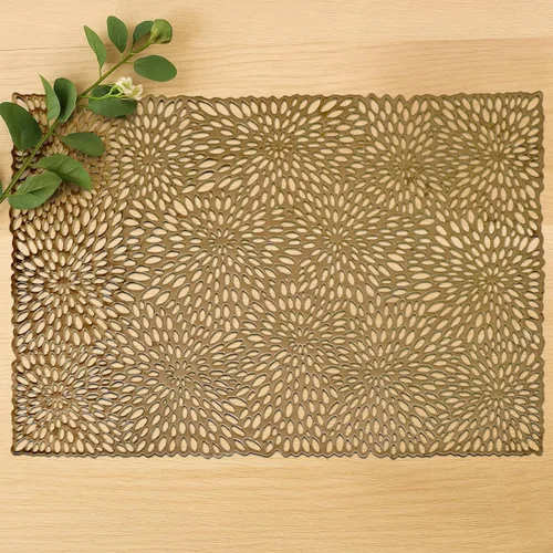 Vista 9 de Decozen Juego de 6 manteles individuales con diseño perforado para decoración de cocina, resistente a los arañazos, resistente a las manchas