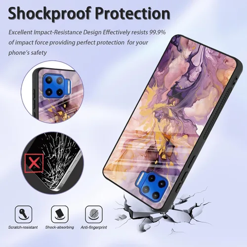 Vista 264 de Funda para Motorola Moto Edge 2022, cubierta trasera de vidrio templado con protector de pantalla, funda protectora a prueba de golpes para Motorola
