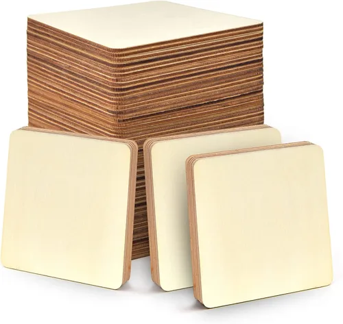 Vista 9 de 60 piezas de círculos de madera sin terminar de 5 pulgadas en blanco redondo natural rebanadas de madera recortadas azulejos de madera