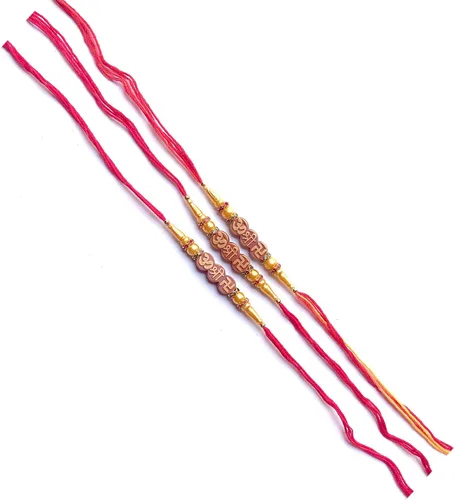Vista 3 de Juego de 3 pulseras Rakhi Raksha Bandhan hechas a mano Rakhee Raksha Bandhan Raksha Bandhan regalo de color y diseño pueden variar