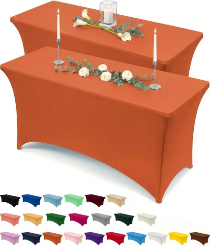 Vista 18 de Utopia Kitchen Mantel rectangular de spándex de 4 pies [1 unidad, negro] 200 GSM elástico, ajustado, lavable y resistente a las arrugas, cubierta