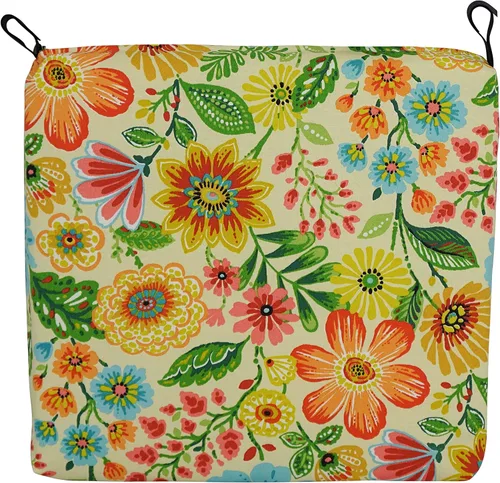 Vista 2 de Blazing Needles Cojín para silla de exterior, 20" x 19", Manzanilla Gregoire