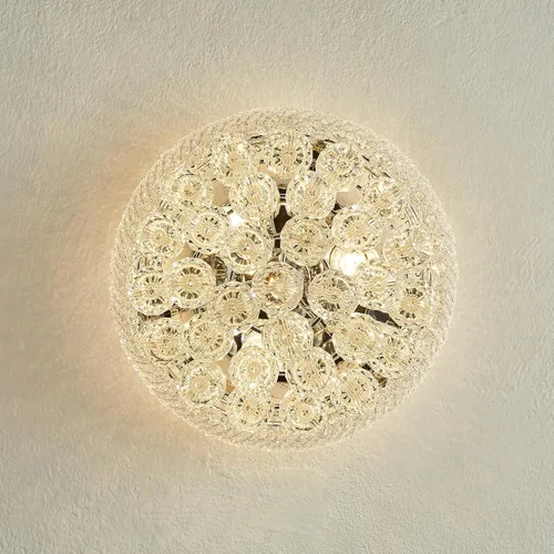 Vista 7 de Lámpara de Araña de Cristal de 3 Luces Empotrada en el Techo para Sala de Estar, Comedor, Dormitorio, Vestíbulo, Entrada, Pasillo, Armario, Baño