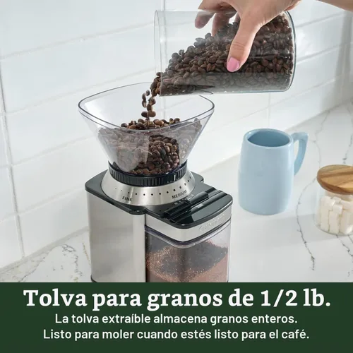 Vista 6 de Cuisinart Molinillo de café, molinillo de café eléctrico automático de un solo toque con fresas y selector de molienda de 18 posiciones, selector