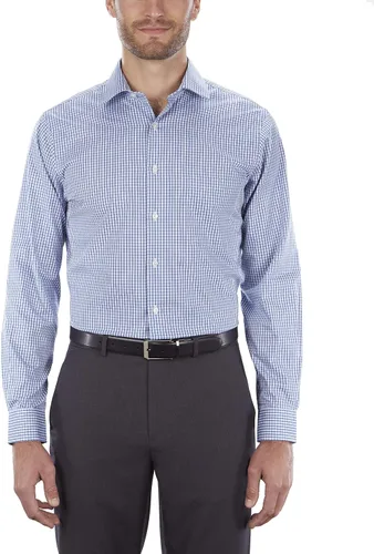 Vista 2 de Van Heusen - Camisa de vestir para hombre, ajuste regular, cuello flexible, a cuadros