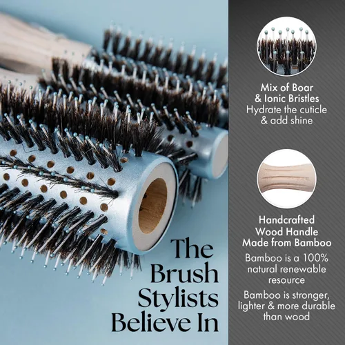Vista 4 de Olivia Garden EcoHair Combo Vent Cepillo redondo de bambú para el cabello