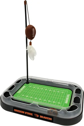 Vista 47 de Pets First NCAA Alabama Crimson Tide Football Field - Juguete rascador para gatos con peluche relleno de hierba gatera y juguete de plumas, con bola