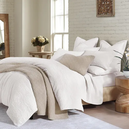 Vista 11 de HiEnd Accents Porto Matelassé - Juego de edredón de 3 piezas con fundas de almohada, tamaño Queen, algodón gris carbón texturizado, moderno