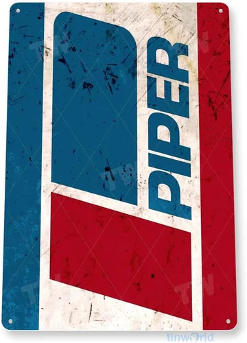 Vista 3 de Tinworld TIN Sign B581 Piper Aircraft Aviación General Aviación Piloto Avión Retro Decoración Metal