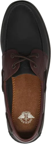 Vista 5 de Dockers Vargas zapatos mocasines de cuero cosidos a mano para hombre Negro marrón