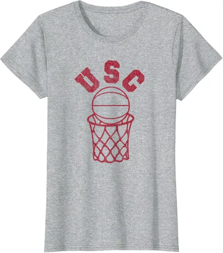 Vista 8 de USC USC Basketball Trojans - Camiseta de aro estilo retro de los años 80