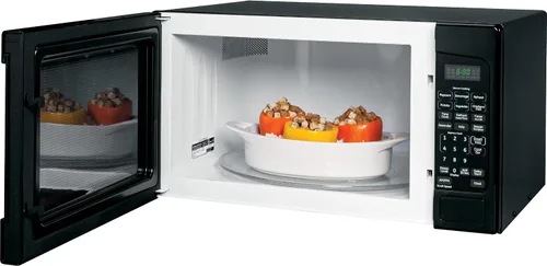 Vista 2 de Horno microondas GE JES2051DNBB para encimera, capacidad de 1,200 vatios, 2.0 pies cúbicos, 8 ajustes de cocción automáticos, elementos esenciales