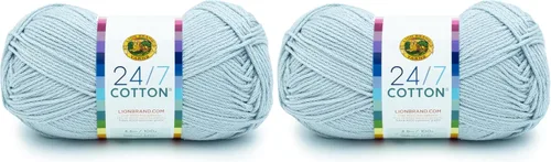 Vista 11 de Lion Brand Yarn - Hilo ligero 24/7 de algodón para tejer, hacer ganchillo y manualidades, Ámbar, paquete de 1 Light Worsted 100% Mercerized Cotton