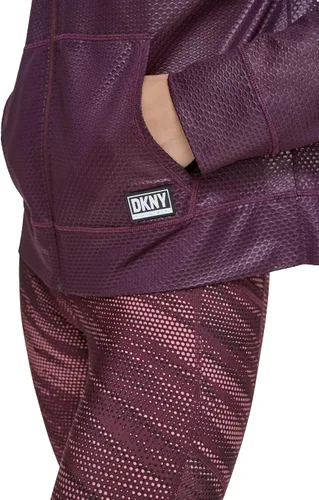 Vista 5 de DKNY Sudadera con capucha de malla Sprint con cremallera para mujer