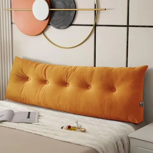 Vista 10 de Almohada para cabecero de cama enrollable, almohada de respaldo de cuña para sentarse en la cama con bolsillo lateral, almohada de lectura