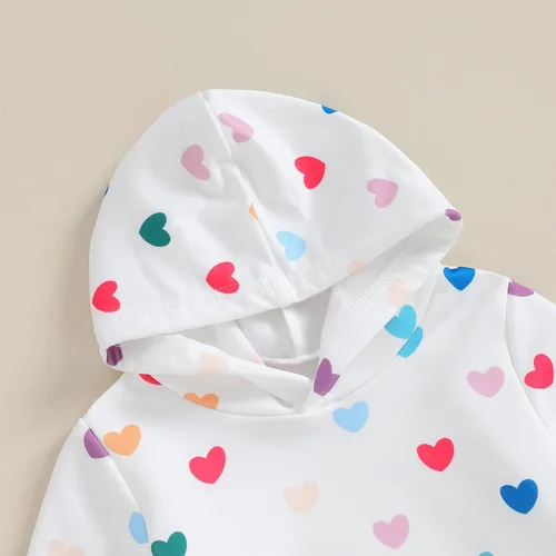 Vista 5 de Karwuiio Conjunto de 2 piezas para bebé recién nacido, sudadera con capucha y pantalones, ropa de otoño e invierno