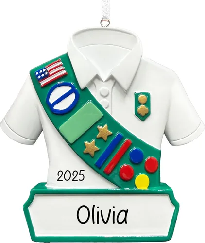 Vista 14 de Adorno Personalizado de Uniforme de Boy Scout para Navidad 2025 Adorno para Árbol de Navidad para Scout Masculino Recuerdo Único de Primer