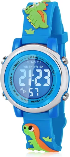 Vista 14 de Viposoon Relojes para niños con alarma impermeable, regalos de dinosaurios para niños y niñas de 3 a 10 años Verde militar