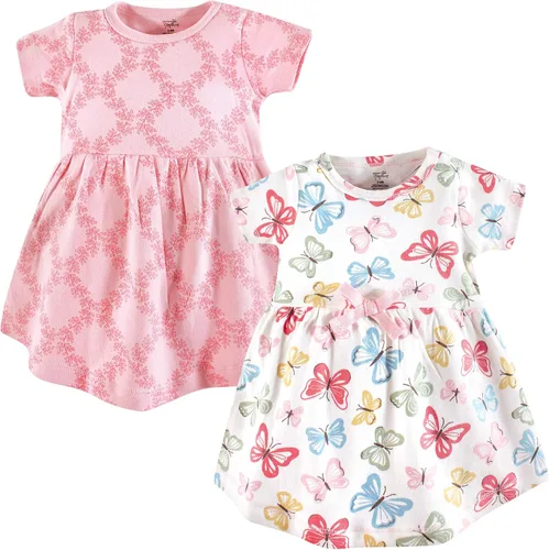 Vista 63 de Touched by Nature - Vestidos de manga corta y manga larga de algodón orgánico para niñas pequeñas, bebés y mujeres Manga larga con flores abstractas