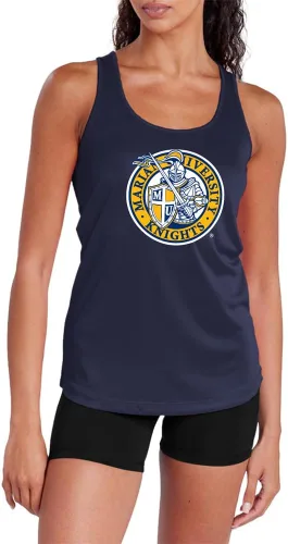 Vista 124 de Camiseta deportiva sin mangas oficial de NCAA Collegiate para mujer, con espalda cruzada, colección con logotipo primario