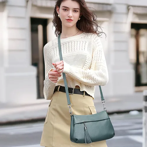 Vista 8 de Over Earth Bolsos de cuero para mujer, bolso de hombro pequeño Hobo para mujer