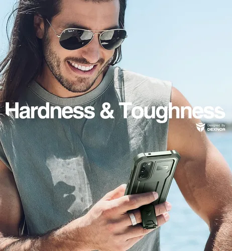 Vista 5 de Dexnor Funda para Samsung Galaxy S20 FE, [Protector de Pantalla y Soporte Integrados] Protección de Grado Militar de Servicio Pesado a Prueba