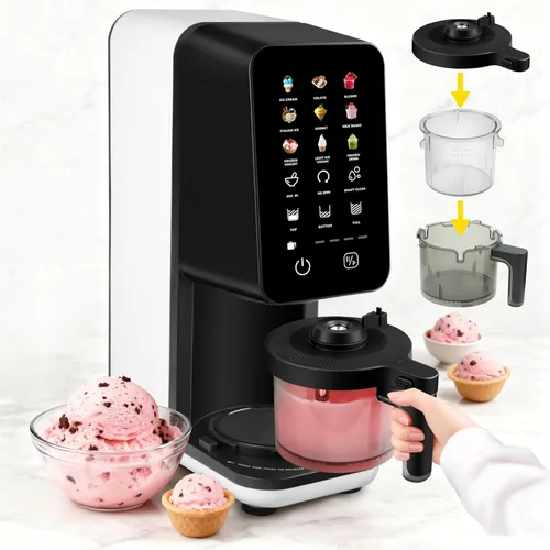 Vista 8 de Máquina de helados 12 en 1, máquina eléctrica para hacer helados suaves para el hogar y la oficina, helados, granizados, hielo italiano, sorbete