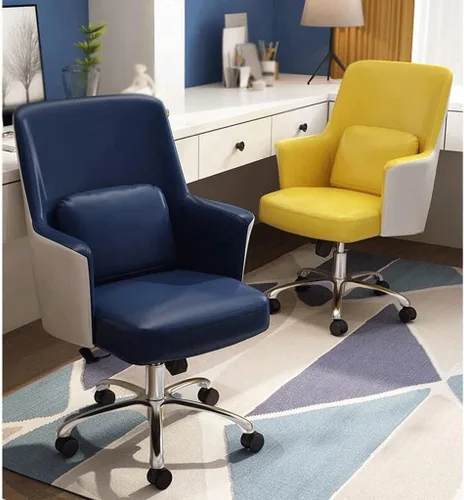 Vista 8 de LIOONS Office Desk Chairs Office Chair Height Adjustable Desk Chair Comfortable Leather Computer Chair Caster Design Computer Chair Executive Chairs