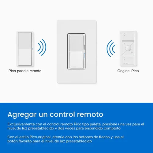 Vista 9 de Lutron - Interruptor inteligente Diva con regulador de intensidad de iluminación inteligente Caséta para bombillas LED, Alexa, Apple Homekit, Google