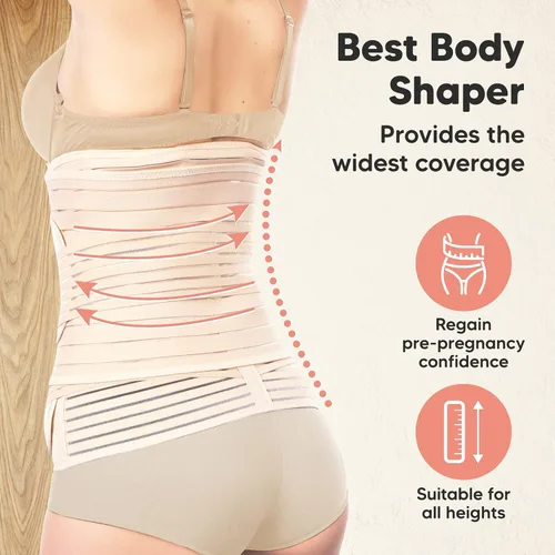 Vista 5 de 3 en 1 Soporte Posparto para el Abdomen. Banda para el vientre para etapa posnatal, embarazo, maternidad, fajas moldeadoras de cuerpo para mujeres